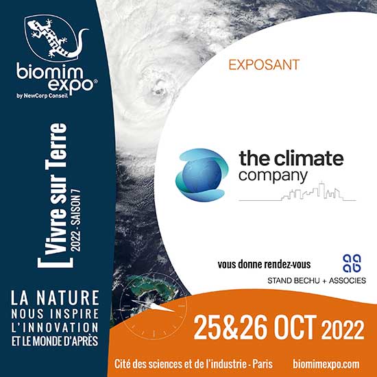 The Climate Company présent à Biomim expo les 25 et 26 oct. 2022